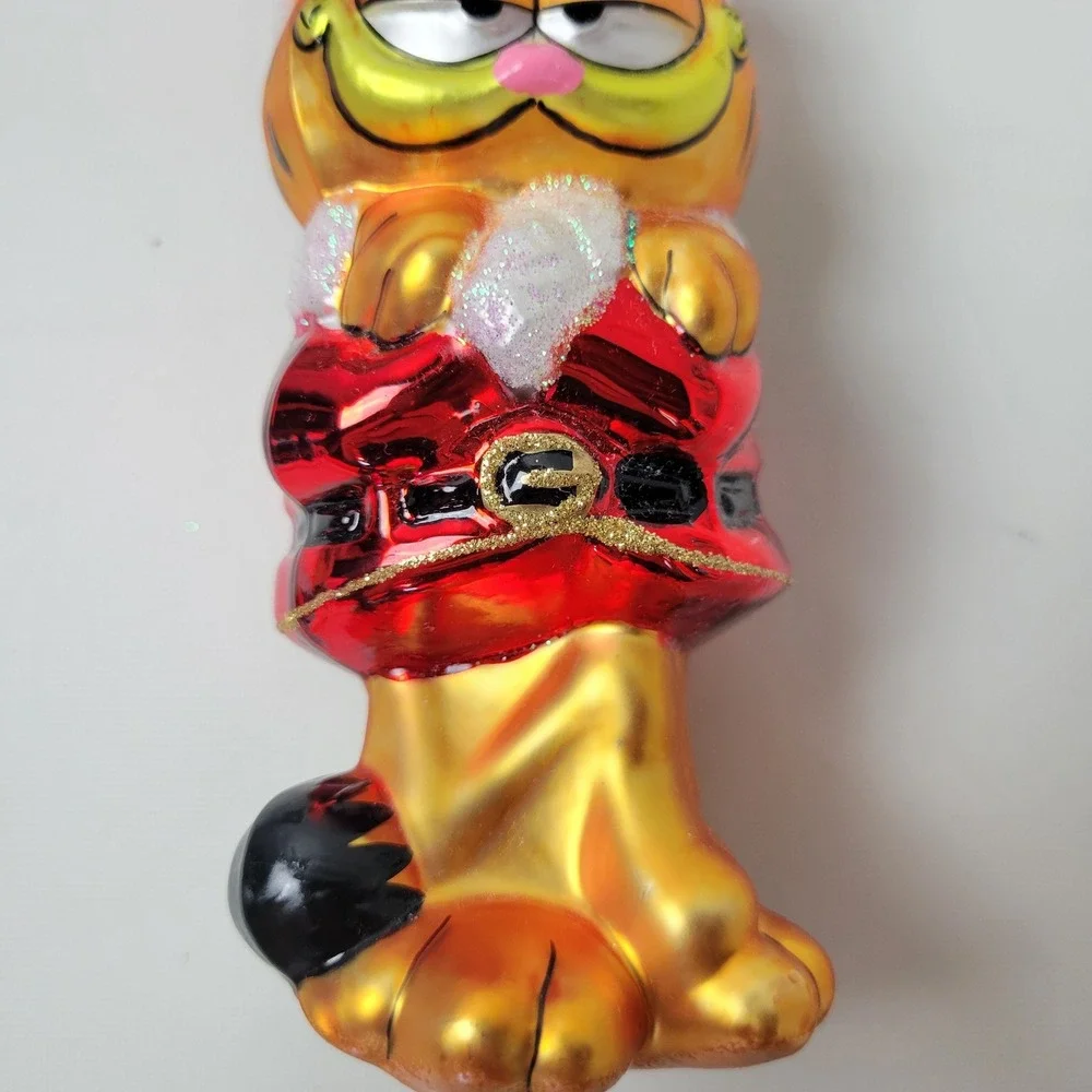 Kurt Adler Polonaise Garfield Santa Glass Christmas Ornament Komozja Poland 6